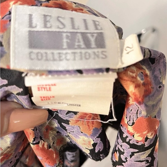 Vintage Leslie Fay Collections Floral Dress Size 12, Long - Picture 7 of 10